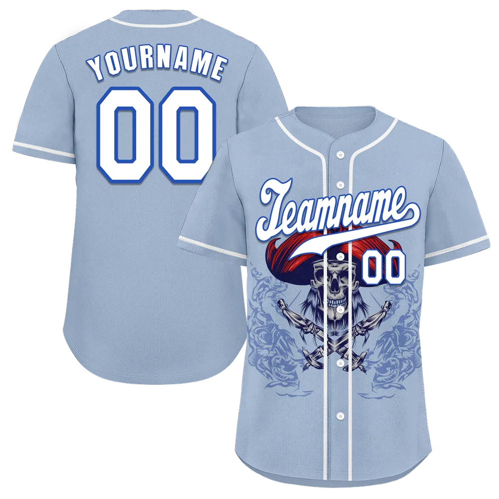 Custom Grey Skull Fashion White Authentic Baseball Jersey BSBJ0a-bc0fb9c - Coolcustomize