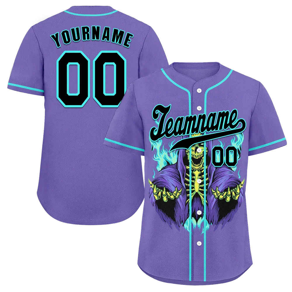 Custom Purple Skull Fashion Black Authentic Baseball Jersey BSBJ0a-bc0fb9d - Coolcustomize