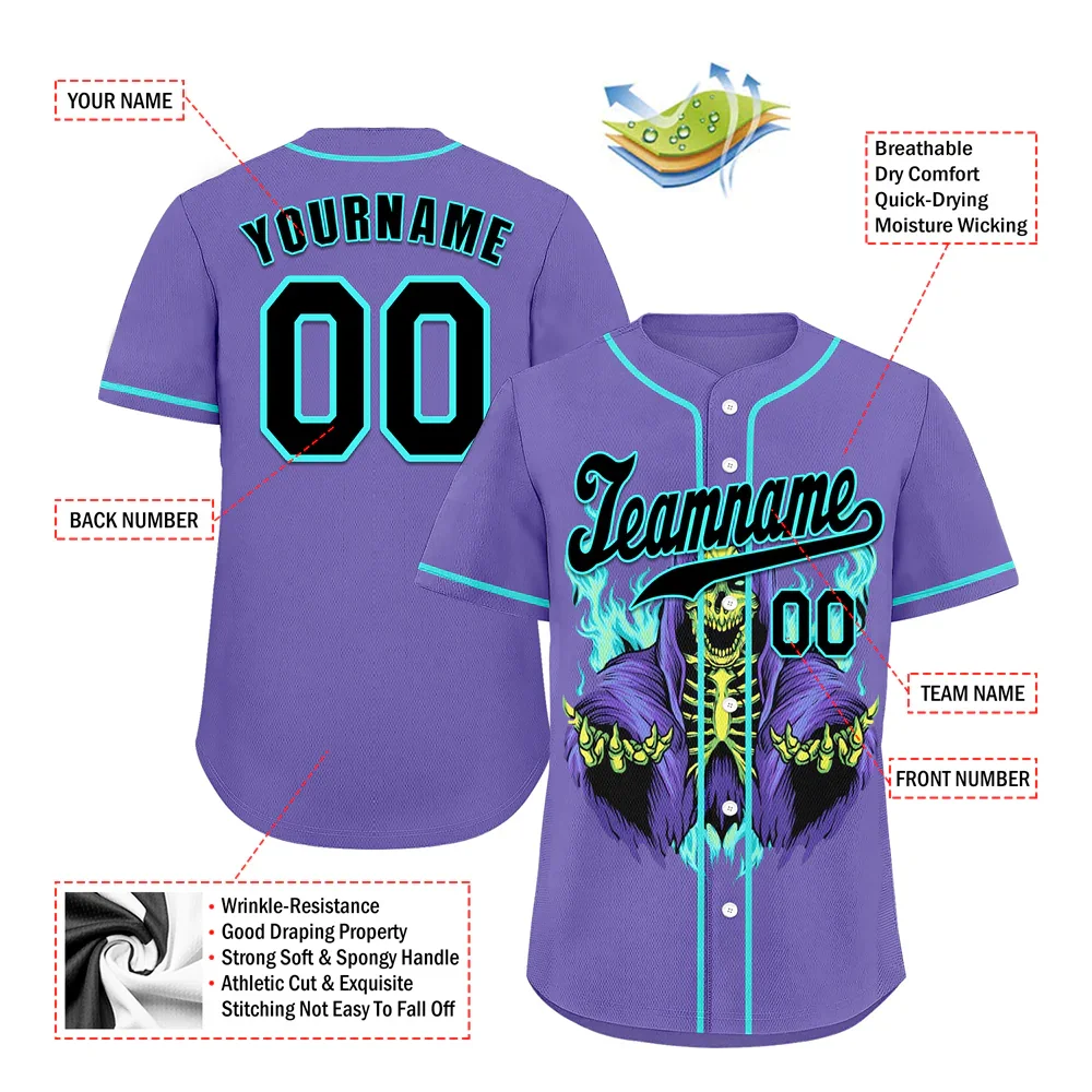 Custom Purple Skull Fashion Black Authentic Baseball Jersey BSBJ0a-bc0fb9d - Coolcustomize