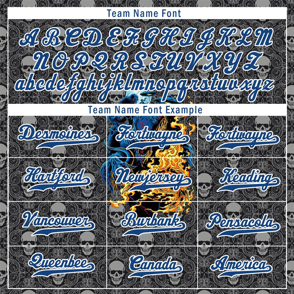 Custom Grey Skull Fashion Blue Authentic Baseball Jersey BSBJ0a-bc0fb9f - Coolcustomize