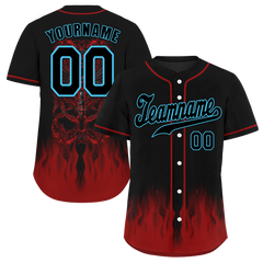 Custom Black Red Skull Fashion Black Authentic Baseball Jersey BSBJ0a-bc0fb97