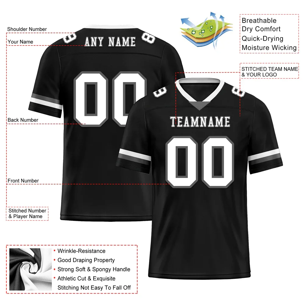 Custom Black Classic Style White Personalized Authentic Football Jersey FBJ02-bc0f00a - Coolcustomize