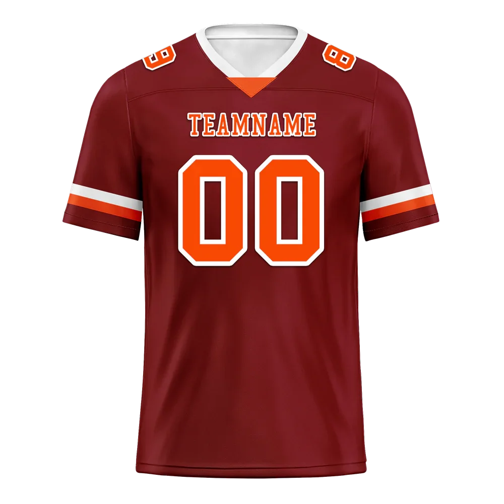 Custom Brown Classic Style Orange Personalized Authentic Football Jersey FBJ02-bc0f00d - Coolcustomize