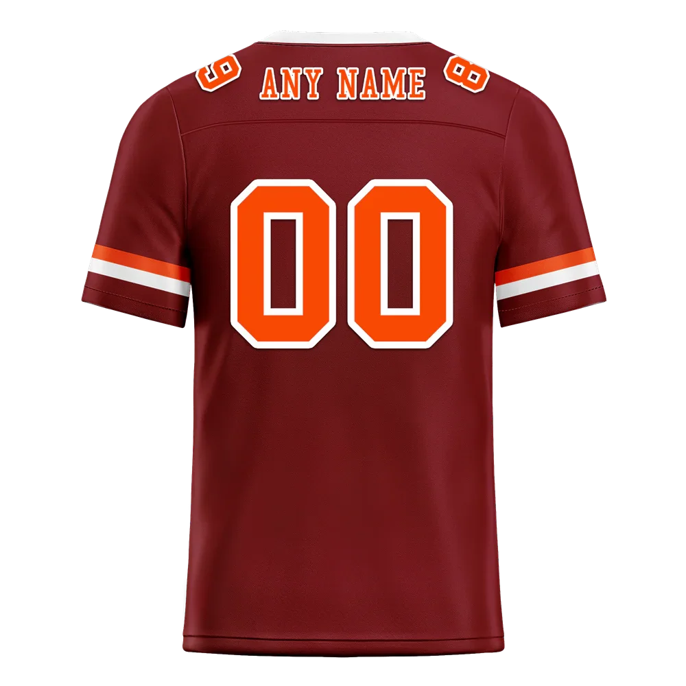 Custom Brown Classic Style Orange Personalized Authentic Football Jersey FBJ02-bc0f00d - Coolcustomize