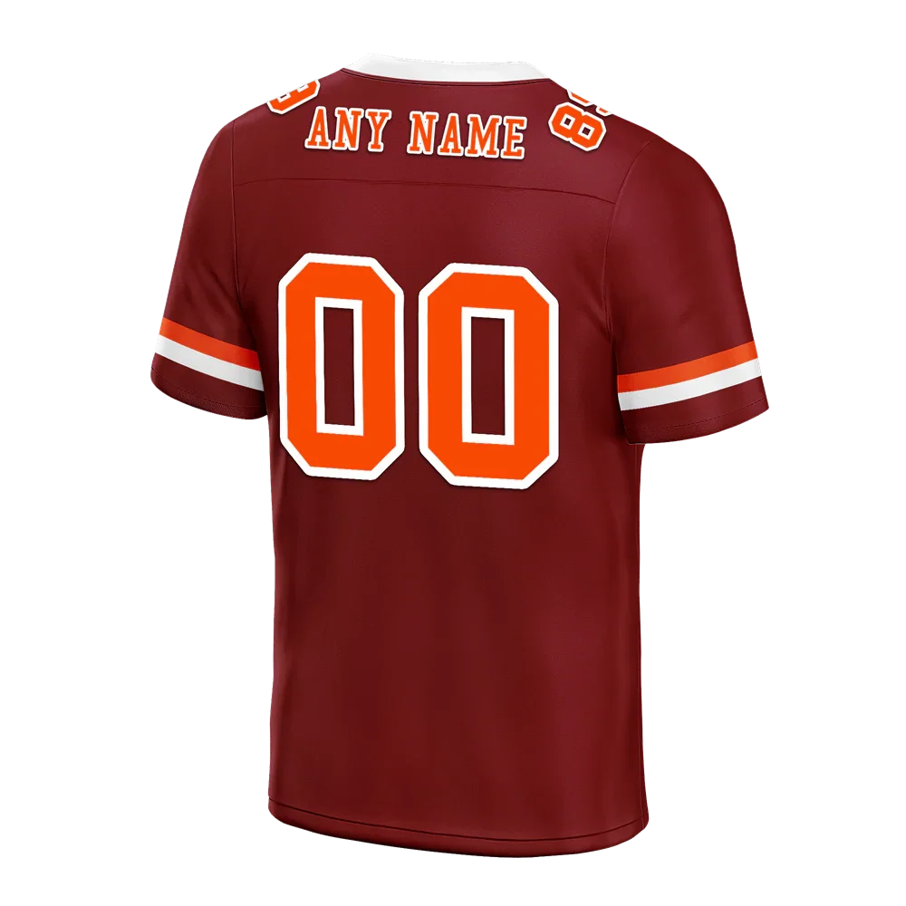 Custom Brown Classic Style Orange Personalized Authentic Football Jersey FBJ02-bc0f00d - Coolcustomize