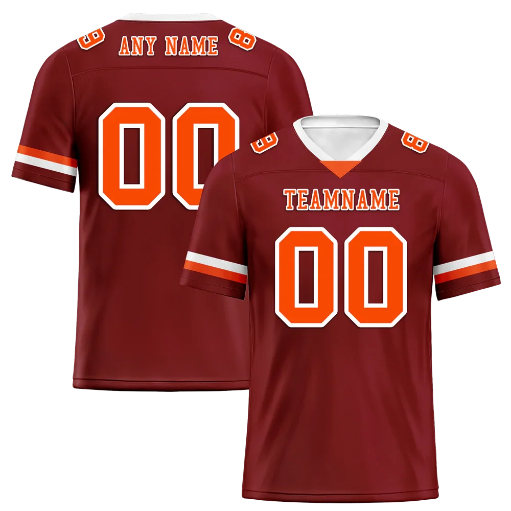 Custom Brown Classic Style Orange Personalized Authentic Football Jersey FBJ02-bc0f00d - Coolcustomize