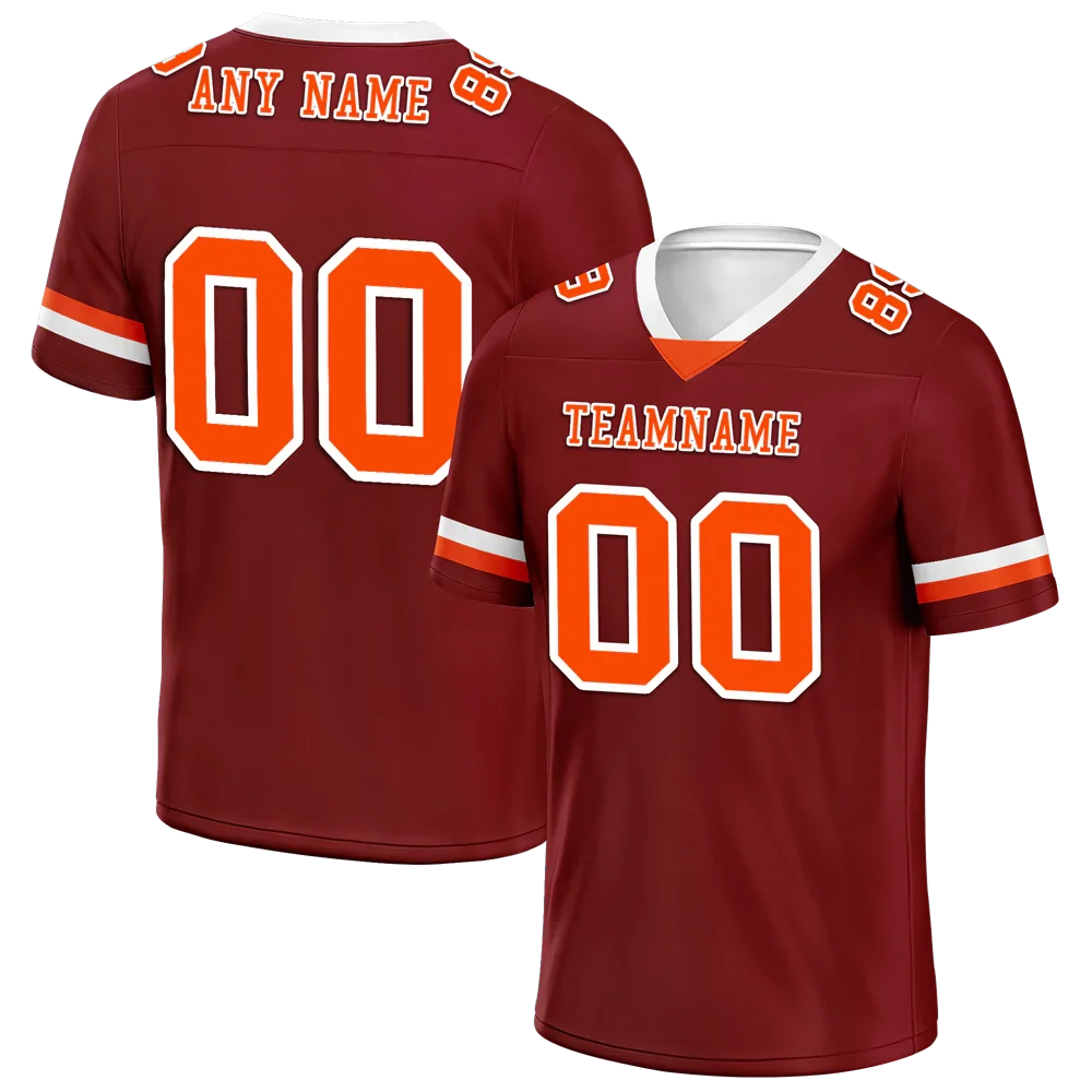 Custom Brown Classic Style Orange Personalized Authentic Football Jersey FBJ02-bc0f00d - Coolcustomize
