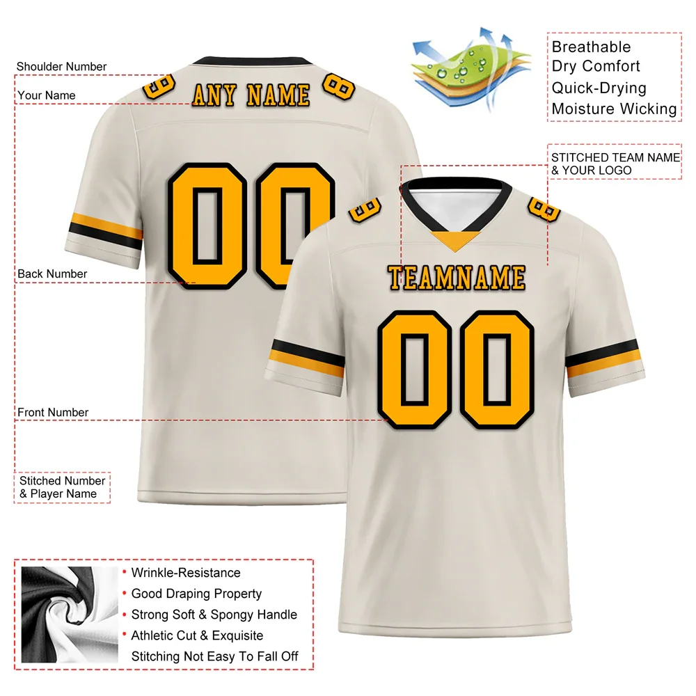 Custom Grey Classic Style Yellow Personalized Authentic Football Jersey FBJ02-bc0f00e - Coolcustomize