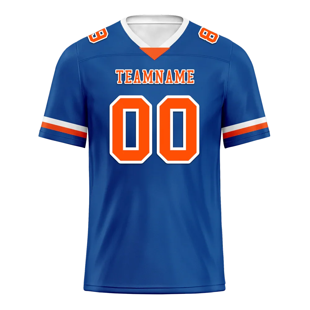 Custom Blue Classic Style Orange Personalized Authentic Football Jersey FBJ02-bc0f009 - Coolcustomize