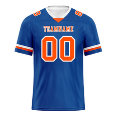 Custom Blue Classic Style Orange Personalized Authentic Football Jersey FBJ02-bc0f009