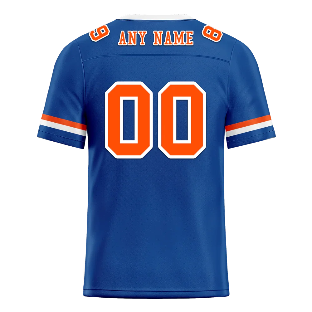 Custom Blue Classic Style Orange Personalized Authentic Football Jersey FBJ02-bc0f009 - Coolcustomize