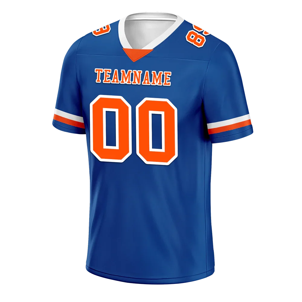 Custom Blue Classic Style Orange Personalized Authentic Football Jersey FBJ02-bc0f009 - Coolcustomize