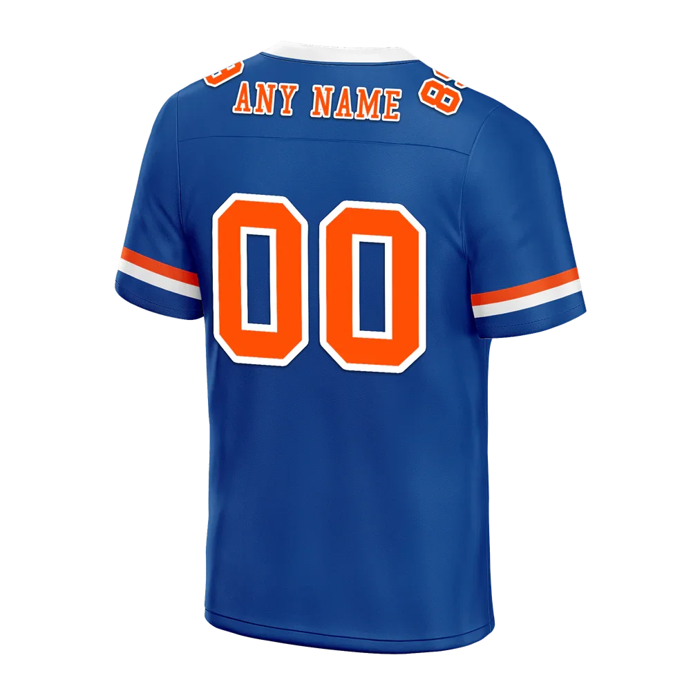Custom Blue Classic Style Orange Personalized Authentic Football Jersey FBJ02-bc0f009 - Coolcustomize