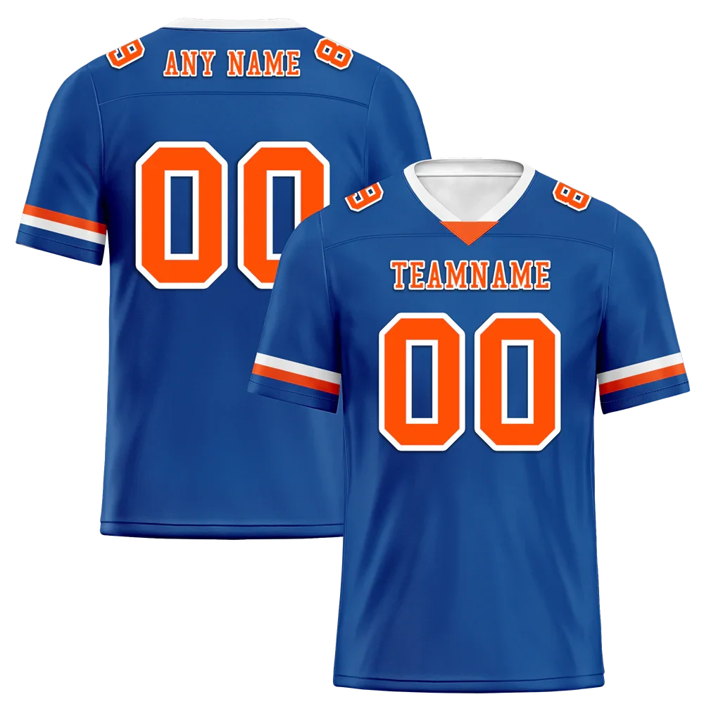Custom Blue Classic Style Orange Personalized Authentic Football Jersey FBJ02-bc0f009 - Coolcustomize