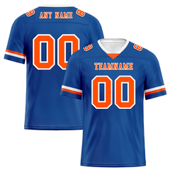 Custom Blue Classic Style Orange Personalized Authentic Football Jersey FBJ02-bc0f009