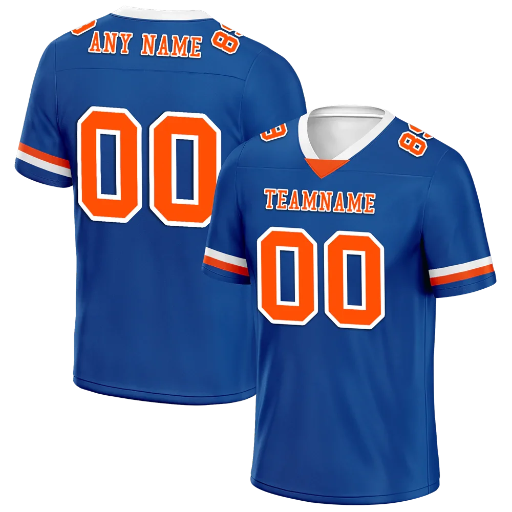 Custom Blue Classic Style Orange Personalized Authentic Football Jersey FBJ02-bc0f009 - Coolcustomize