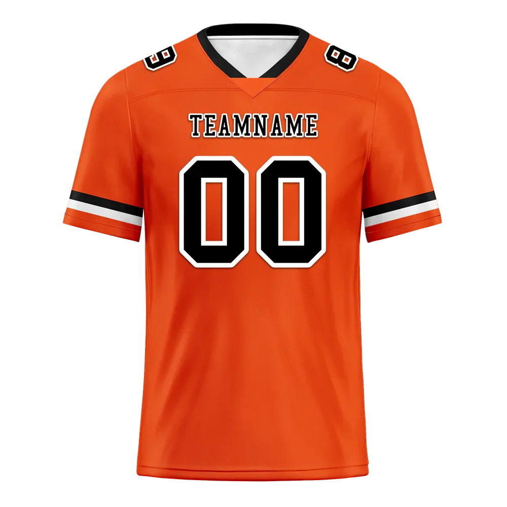 Custom Orange Classic Style Black Personalized Authentic Football Jersey FBJ02-bc0f0a0 - Coolcustomize
