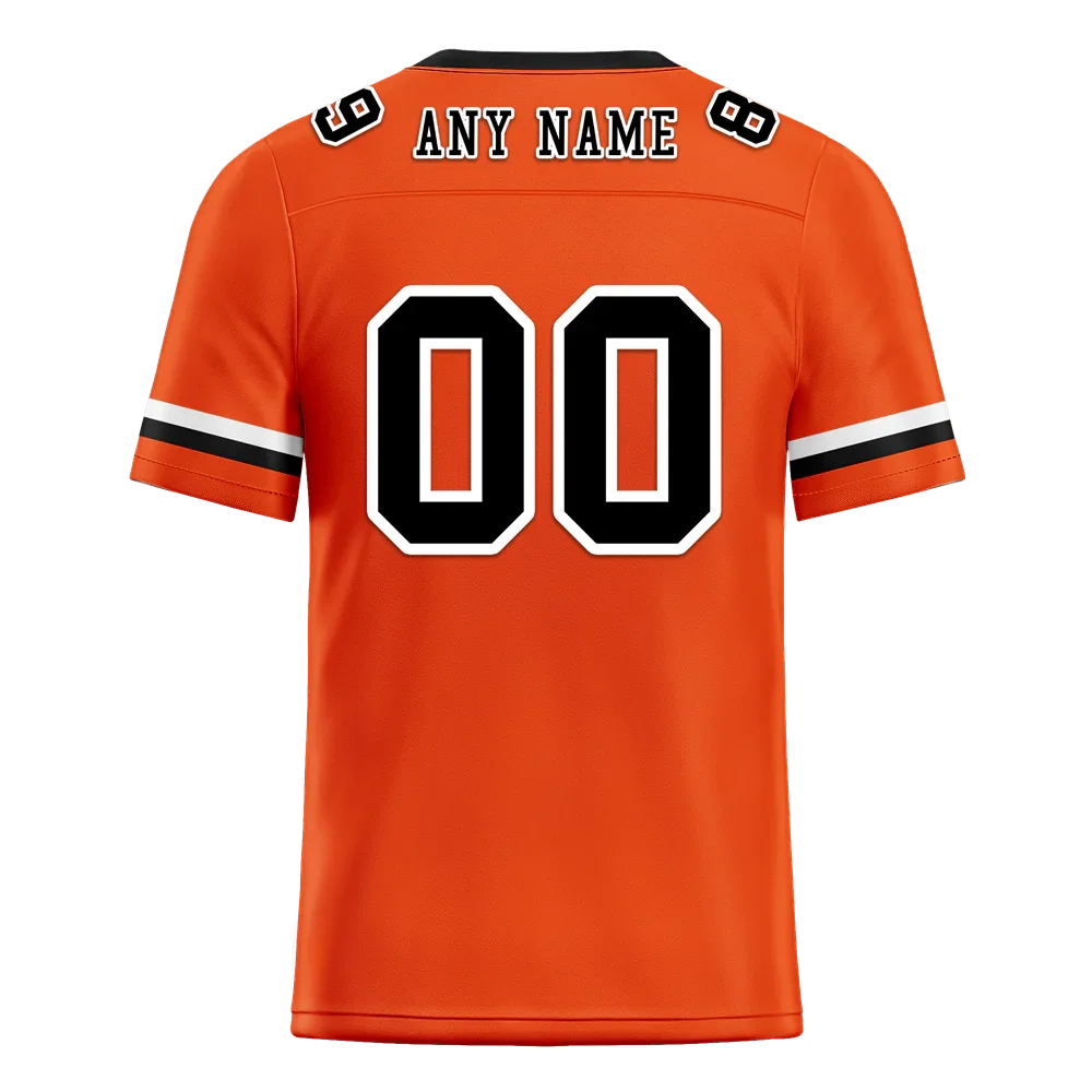 Custom Orange Classic Style Black Personalized Authentic Football Jersey FBJ02-bc0f0a0 - Coolcustomize