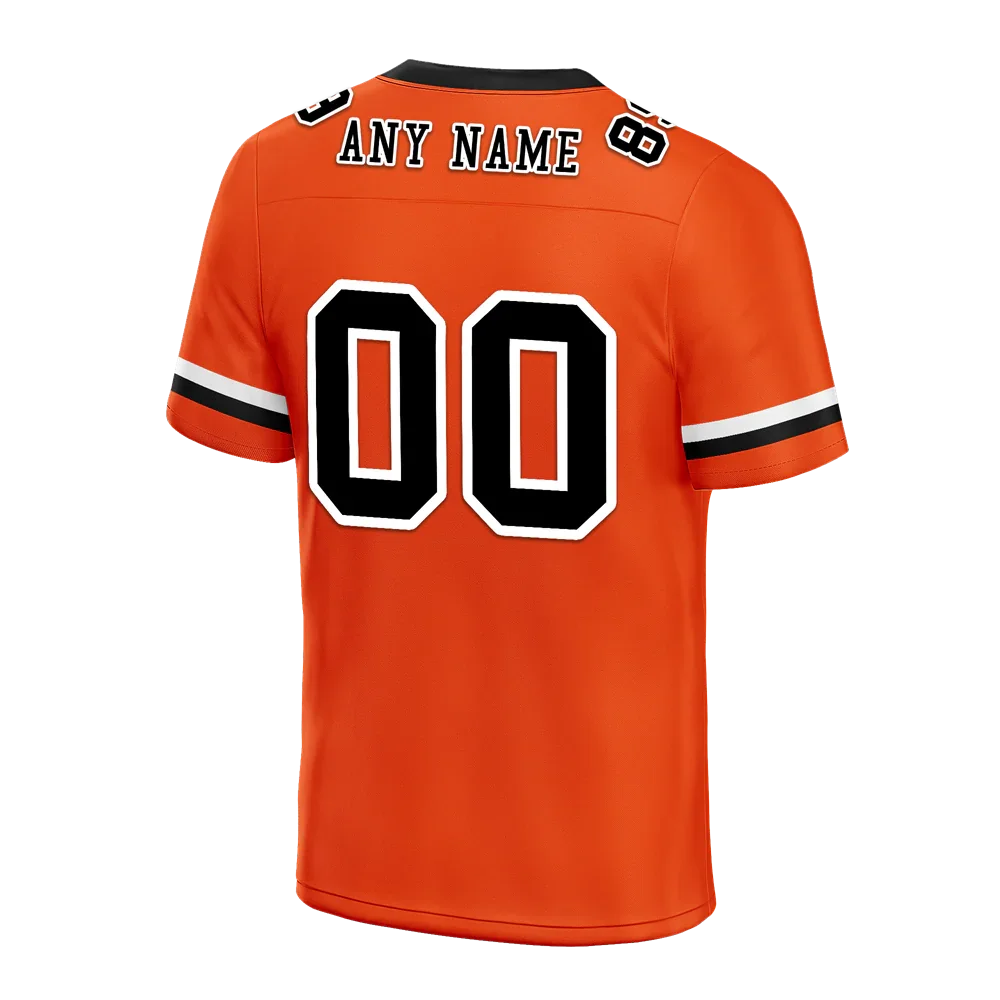 Custom Orange Classic Style Black Personalized Authentic Football Jersey FBJ02-bc0f0a0 - Coolcustomize