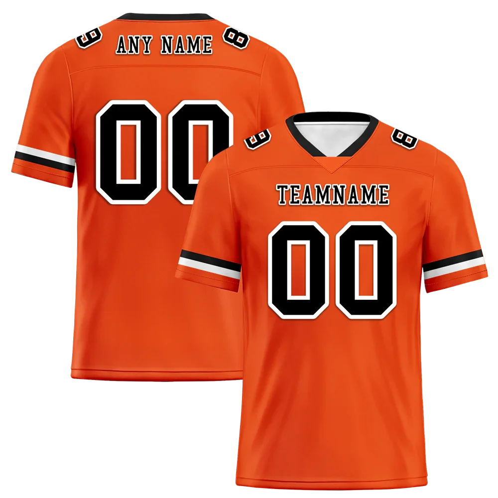 Custom Orange Classic Style Black Personalized Authentic Football Jersey FBJ02-bc0f0a0 - Coolcustomize