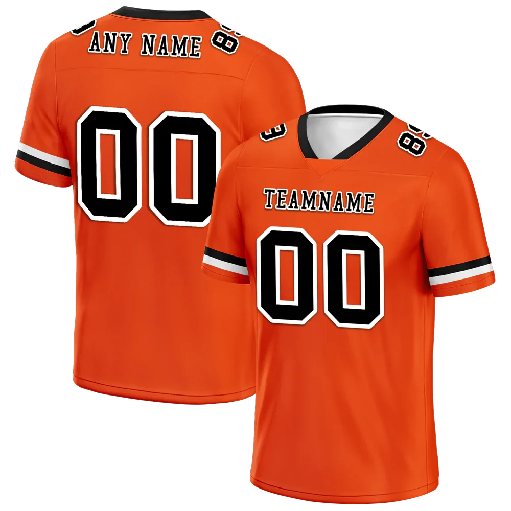 Custom Orange Classic Style Black Personalized Authentic Football Jersey FBJ02-bc0f0a0 - Coolcustomize