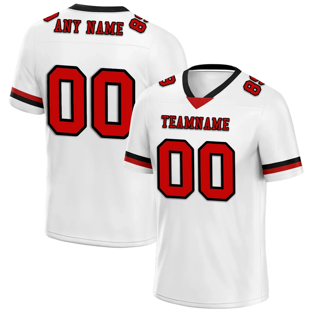 Custom White Classic Style Red Personalized Authentic Football Jersey FBJ02-bc0f0ab - Coolcustomize