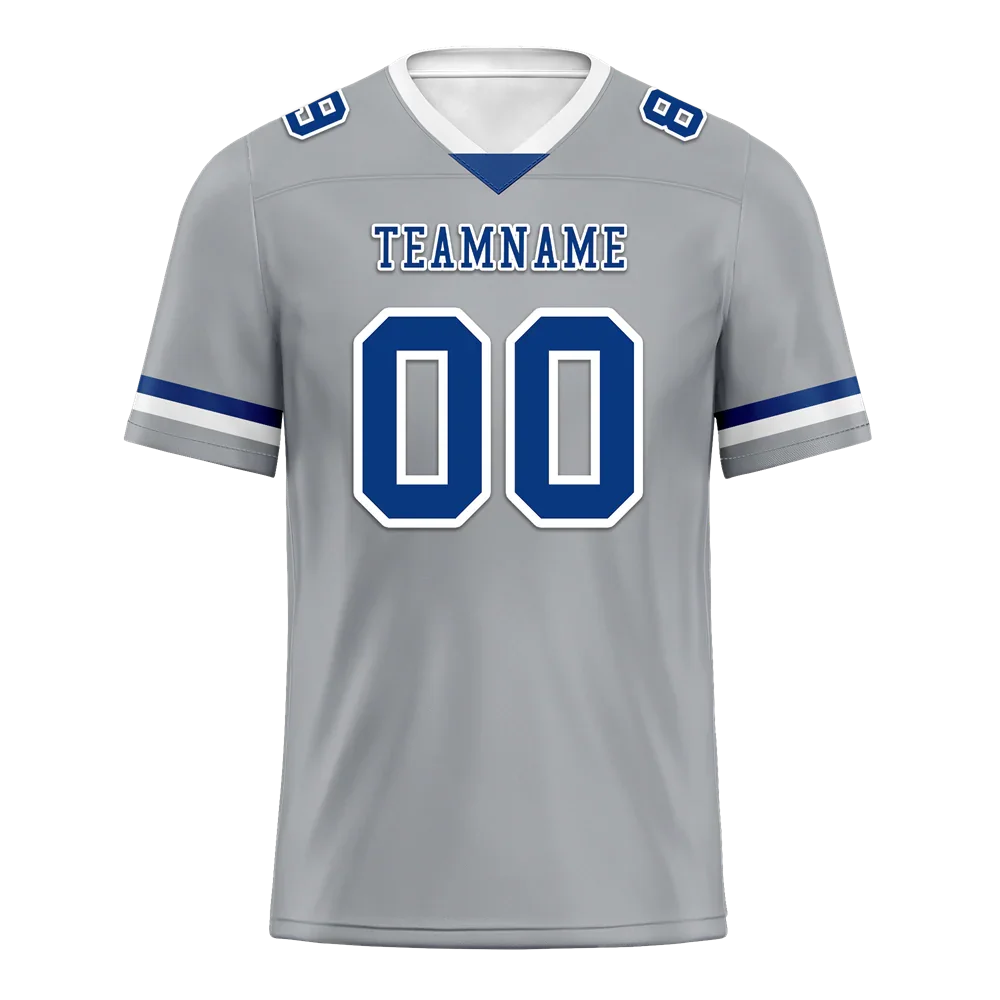 Custom Grey Classic Style Blue Personalized Authentic Football Jersey FBJ02-bc0f0ac - Coolcustomize