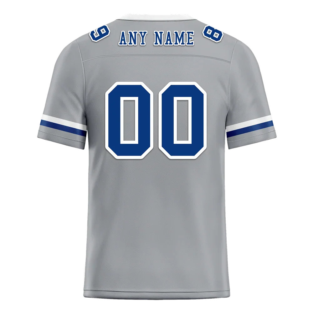 Custom Grey Classic Style Blue Personalized Authentic Football Jersey FBJ02-bc0f0ac - Coolcustomize