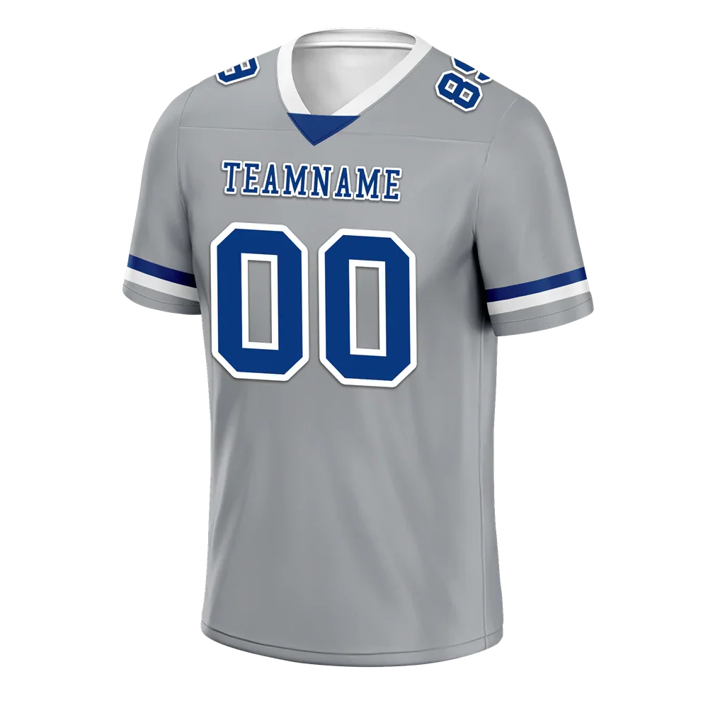 Custom Grey Classic Style Blue Personalized Authentic Football Jersey FBJ02-bc0f0ac - Coolcustomize