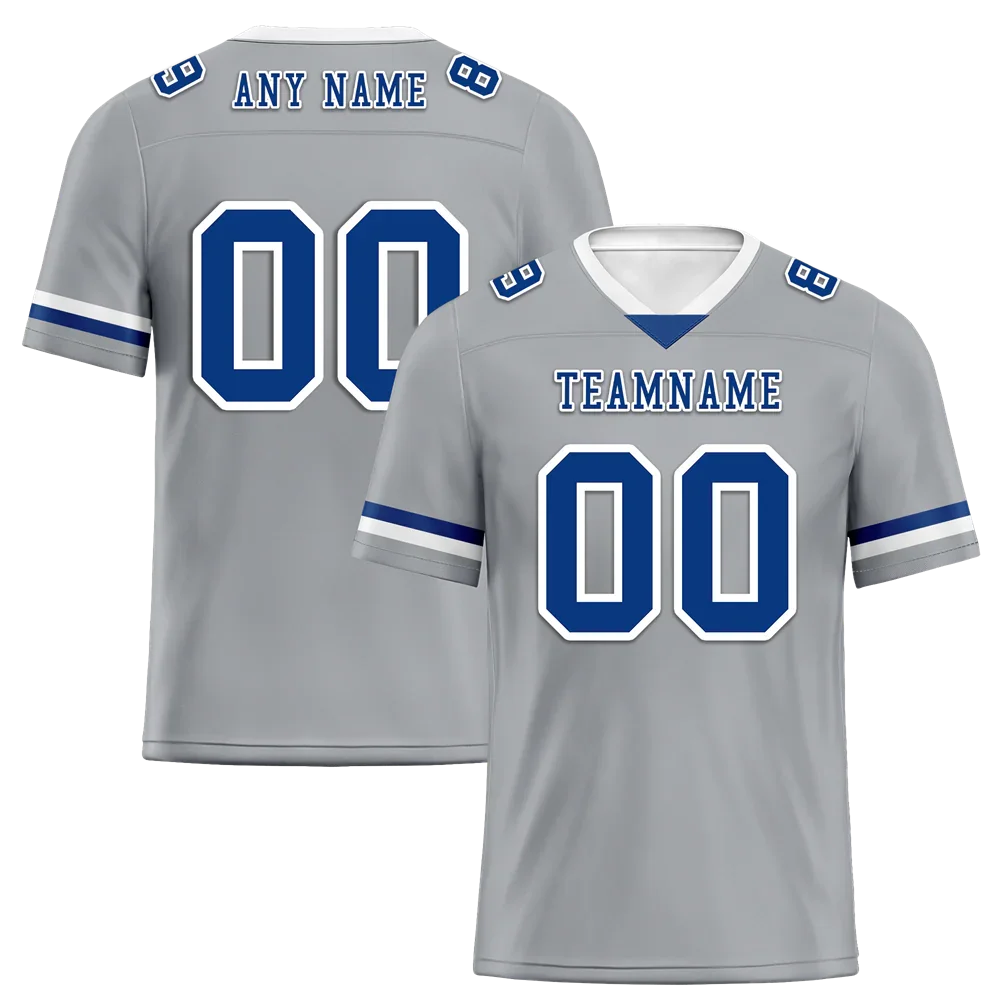 Custom Grey Classic Style Blue Personalized Authentic Football Jersey FBJ02-bc0f0ac - Coolcustomize
