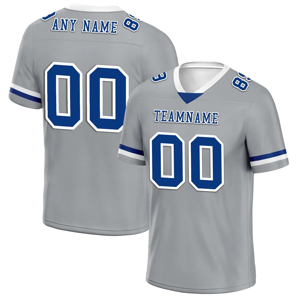 Custom Grey Classic Style Blue Personalized Authentic Football Jersey FBJ02-bc0f0ac - Coolcustomize