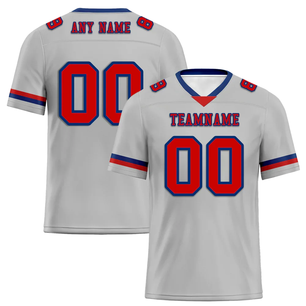 Custom Grey Classic Style Red Personalized Authentic Football Jersey FBJ02-bc0f0ad - Coolcustomize