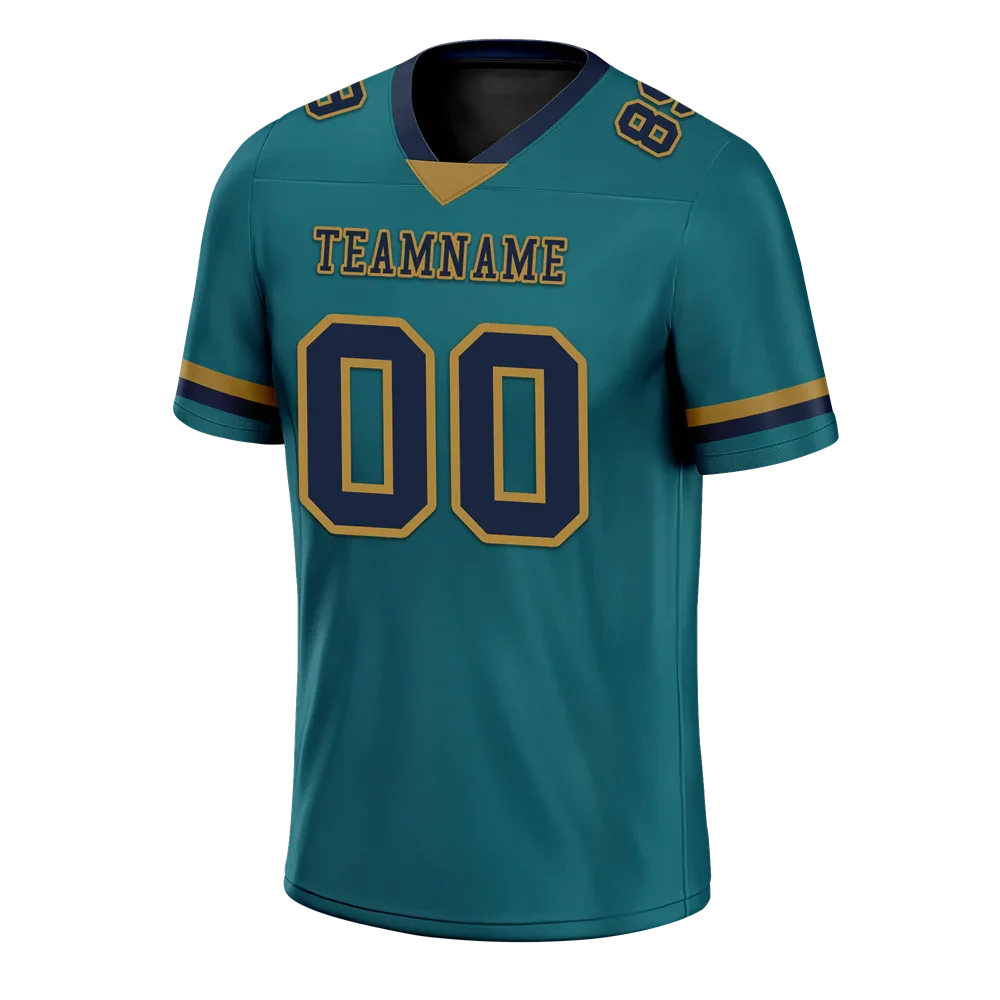 Custom Aqua Classic Style Black Personalized Authentic Football Jersey FBJ02-bc0f0ae - Coolcustomize