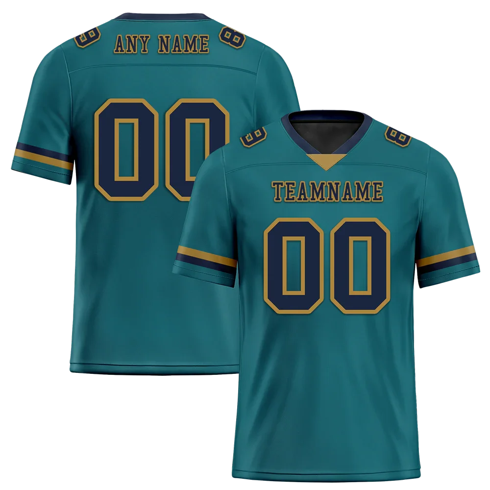 Custom Aqua Classic Style Black Personalized Authentic Football Jersey FBJ02-bc0f0ae - Coolcustomize