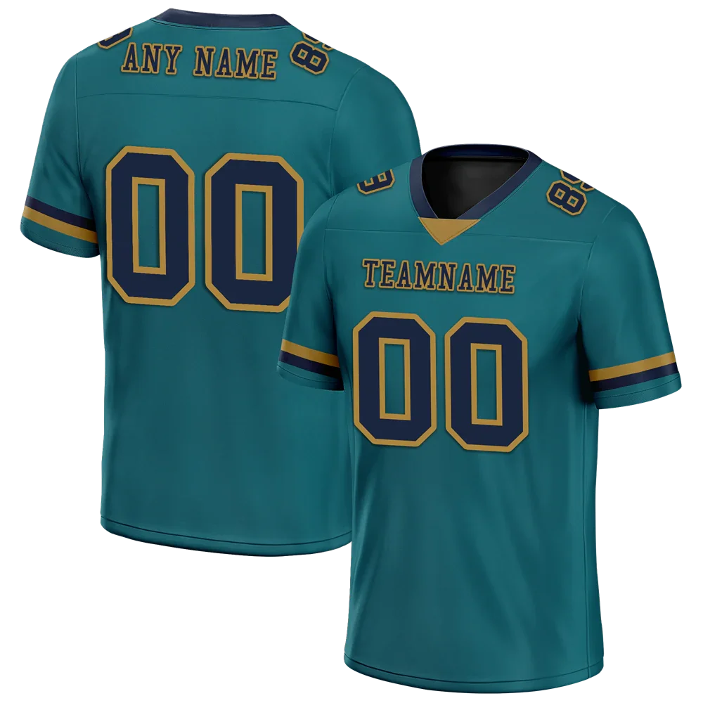 Custom Aqua Classic Style Black Personalized Authentic Football Jersey FBJ02-bc0f0ae - Coolcustomize