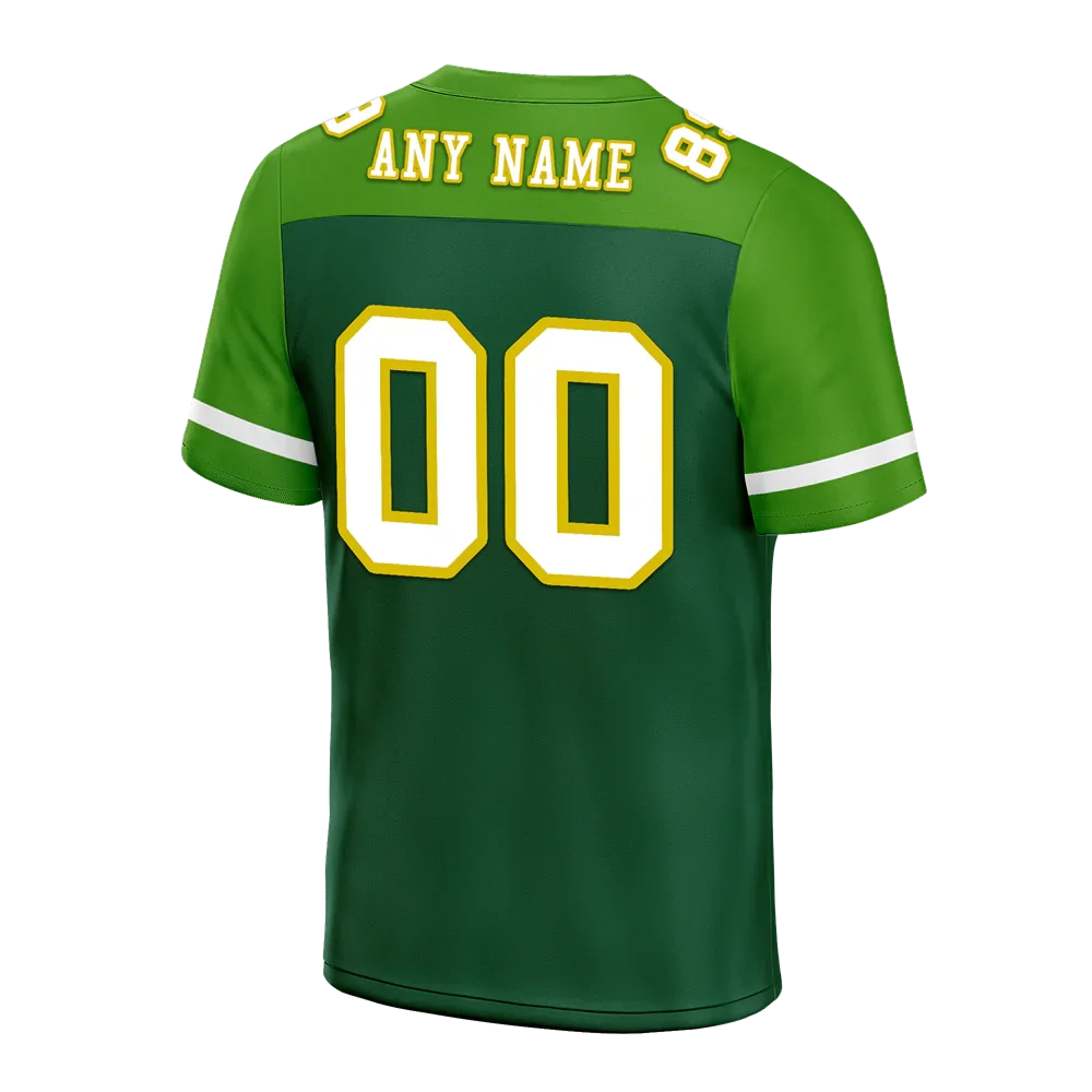 Custom Green Raglan Sleeves White Personalized Authentic Football Jersey FBJ02-bc0f0af - Coolcustomize