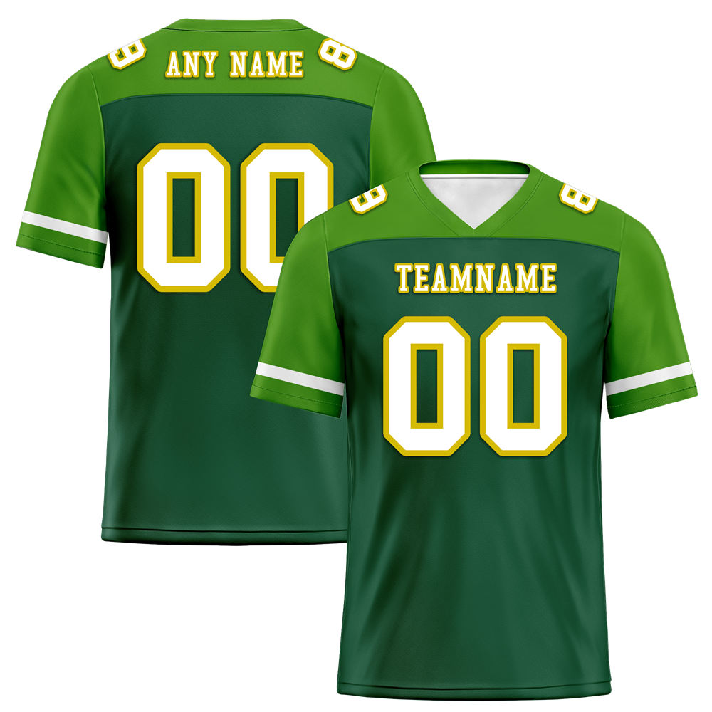 Custom Green Raglan Sleeves White Personalized Authentic Football Jersey FBJ02-bc0f0af - Coolcustomize