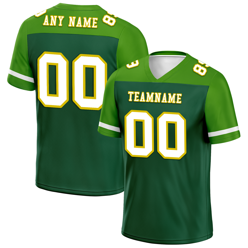 Custom Green Raglan Sleeves White Personalized Authentic Football Jersey FBJ02-bc0f0af - Coolcustomize