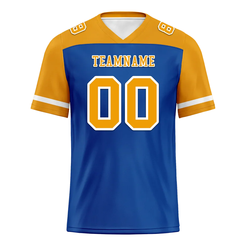 Custom Blue Orange Raglan Sleeves Orange Personalized Authentic Football Jersey FBJ02-bc0f0a7 - Coolcustomize