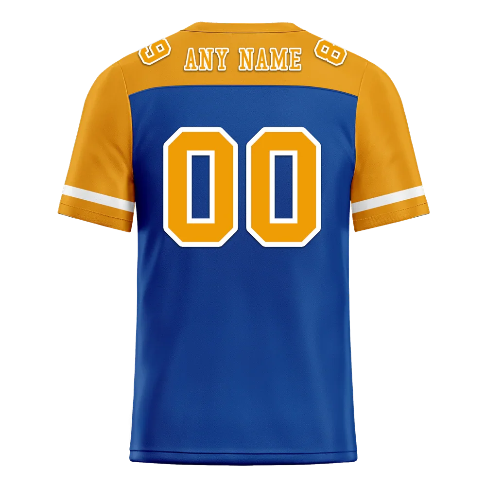 Custom Blue Orange Raglan Sleeves Orange Personalized Authentic Football Jersey FBJ02-bc0f0a7 - Coolcustomize