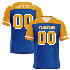 Custom Blue Orange Raglan Sleeves Orange Personalized Authentic Football Jersey FBJ02-bc0f0a7