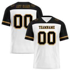 Custom White Black Raglan Sleeves Black Personalized Authentic Football Jersey FBJ02-bc0f0a8