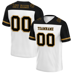 Custom White Black Raglan Sleeves Black Personalized Authentic Football Jersey FBJ02-bc0f0a8