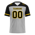 Custom Grey Black Raglan Sleeves Black Personalized Authentic Football Jersey FBJ02-bc0f0a9 - Coolcustomize