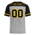 Custom Grey Black Raglan Sleeves Black Personalized Authentic Football Jersey FBJ02-bc0f0a9 - Coolcustomize