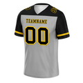 Custom Grey Black Raglan Sleeves Black Personalized Authentic Football Jersey FBJ02-bc0f0a9 - Coolcustomize