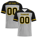 Custom Grey Black Raglan Sleeves Black Personalized Authentic Football Jersey FBJ02-bc0f0a9 - Coolcustomize