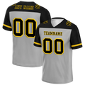 Custom Grey Black Raglan Sleeves Black Personalized Authentic Football Jersey FBJ02-bc0f0a9 - Coolcustomize