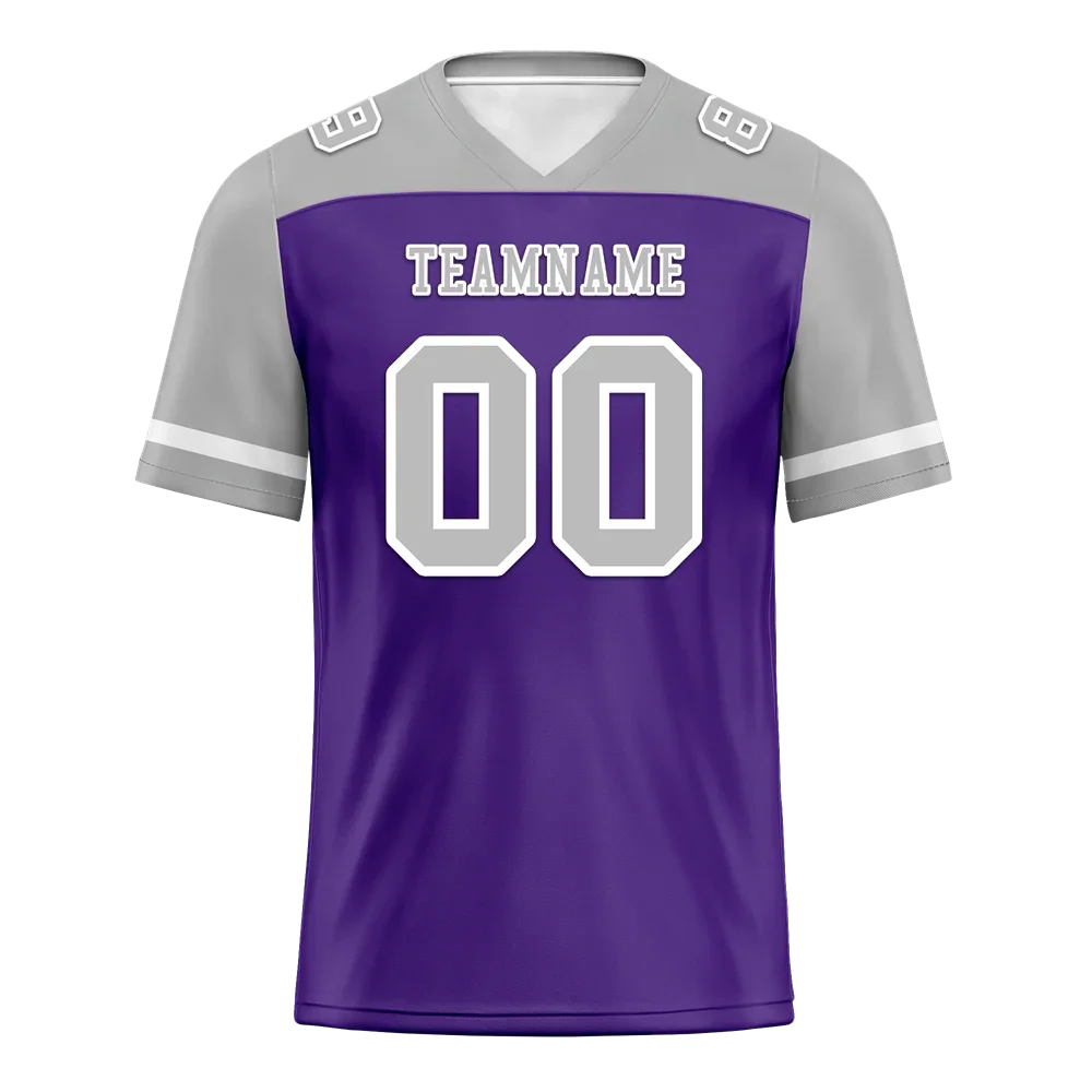 Custom Purple Grey Raglan Sleeves Grey Personalized Authentic Football Jersey FBJ02-bc0f0b0 - Coolcustomize