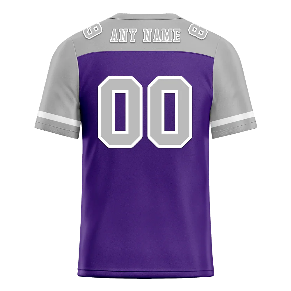 Custom Purple Grey Raglan Sleeves Grey Personalized Authentic Football Jersey FBJ02-bc0f0b0 - Coolcustomize